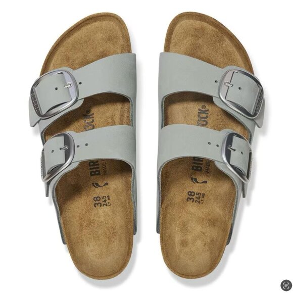BIRKENSTOCK Arizona Big Buckle Nubuck Leather Pure Sage Grey Size 40 EU W9 / M7 - Picture 10 of 15
